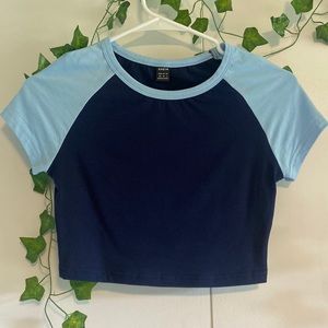 shein blue crop top